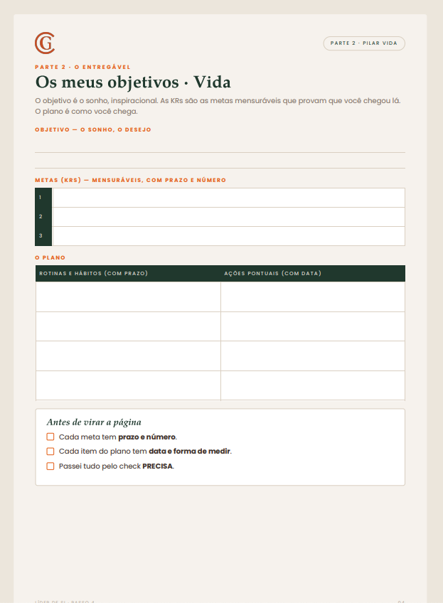 Plano de ação no caderno de aplicação
